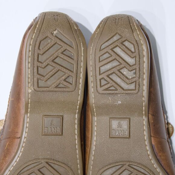 Frye Lewis Brown Venetian Leather Driving Loafers Men Size 10 - Minimal Wear